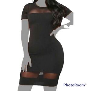 Bozzolo sexy black mixed media black dress size 3x